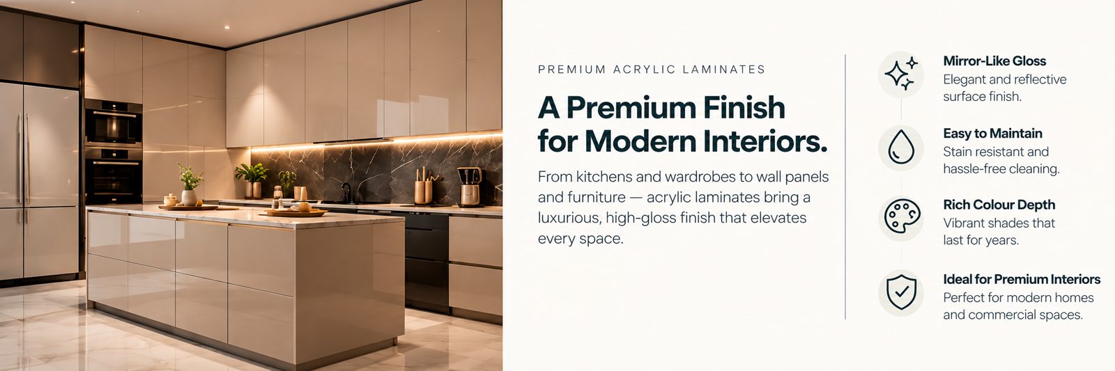 Premium Acrylic Laminates Interior Advertisement