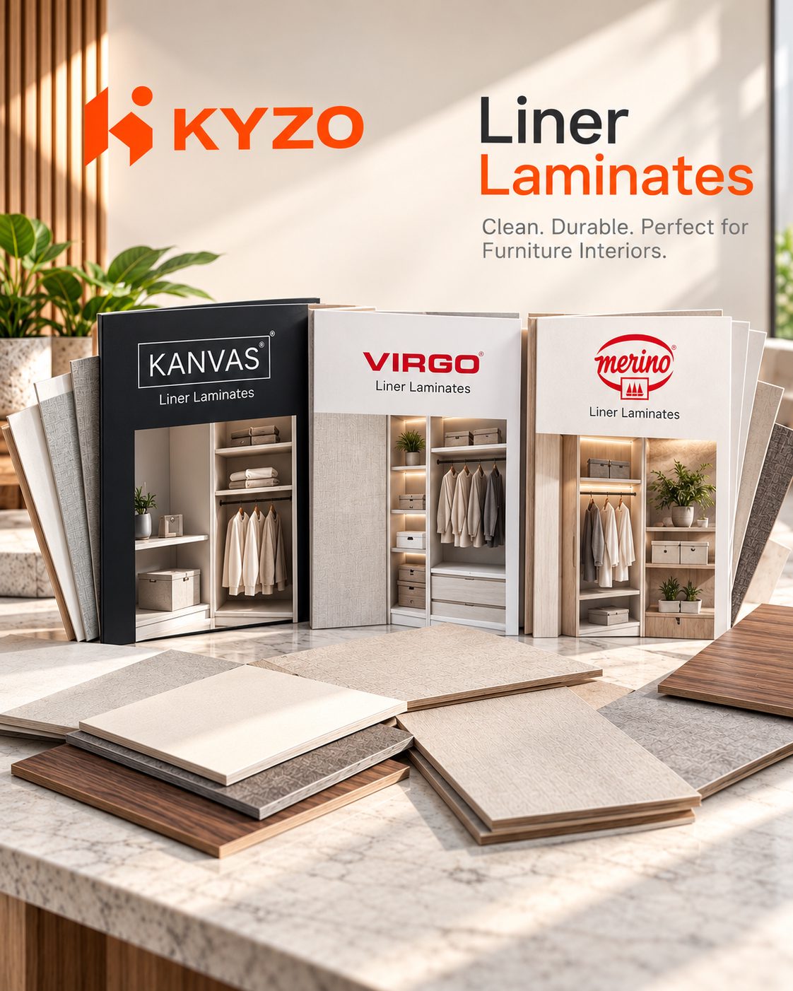 Kyzo Liner Laminates Display