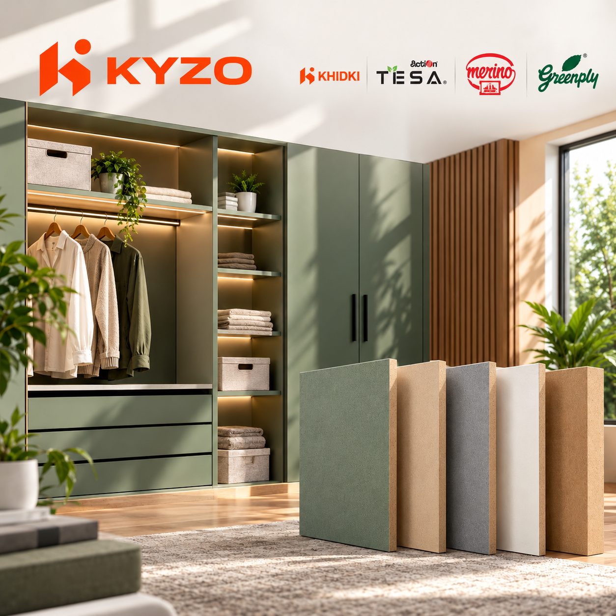 Modern Green Wardrobe Showcase