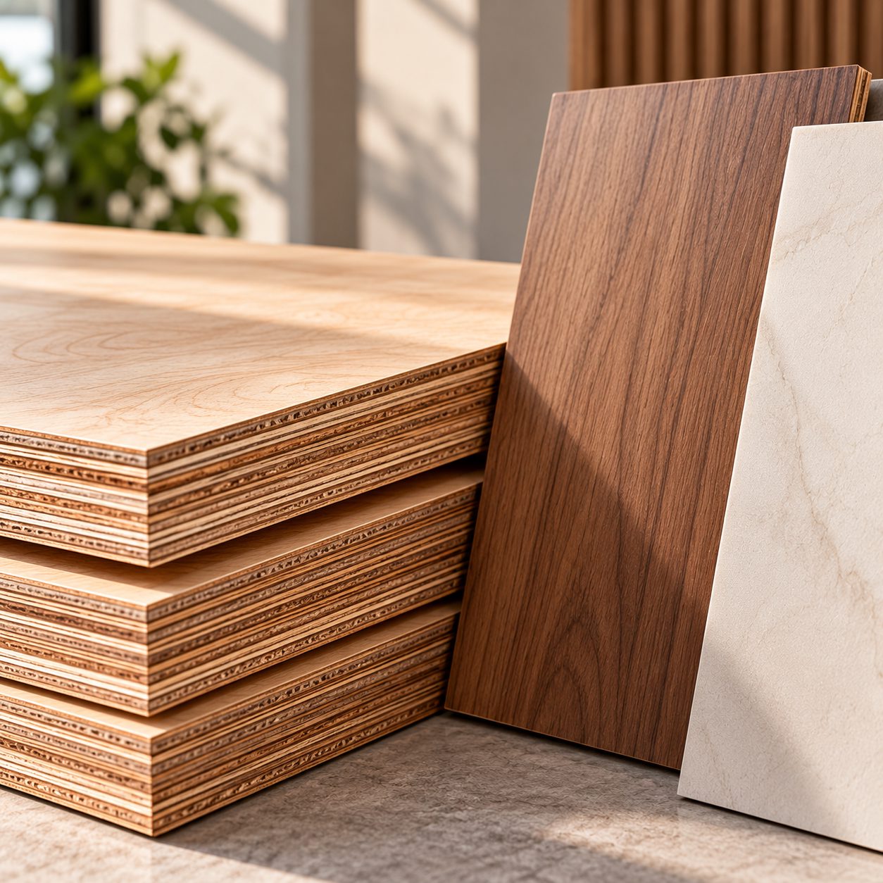 Plywood and Walnut Material Samples